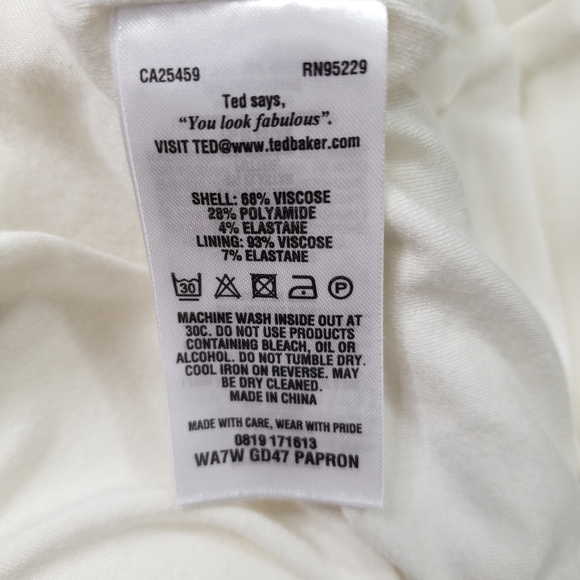 Ted Baker London Papron tie front mini dress white/ivory Ted size 0 = US size 2 - Picture 13 of 13